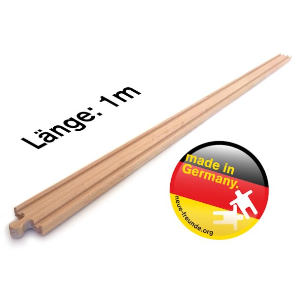 Lange Seppel - Rail en bois XXL de 1 m de long (compatible Brio, Ikea)