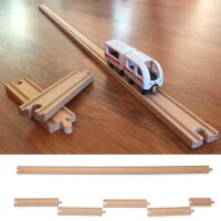 Lange Seppel - Rail en bois XXL de 1 m de long (compatible Brio, Ikea)
