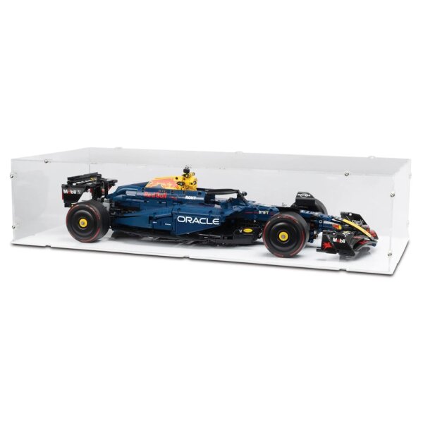 Display in acrilico per LEGO&reg; 42206 Oracle Red Bull Racing RB20 F1 (con fondo bianco)