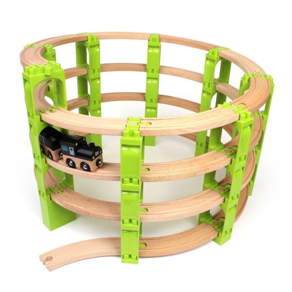 Noppi Railway - Four-tier spiral (4 levels) without tracks, 72 pieces