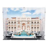 Pr&eacute;sentoir en acrylique pour LEGO&reg; 21062 La fontaine de Trevi (avec image darri&egrave;re-plan et base noire)