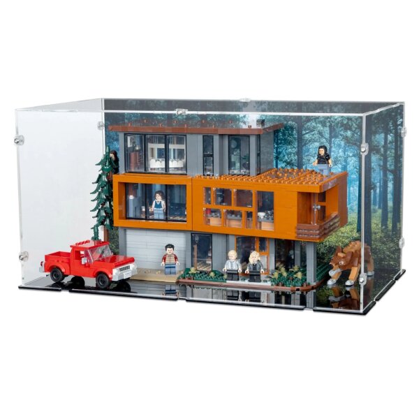 Display acrilico per LEGO&reg; 21354 Twilight: la Casa dei Cullen (con immagine di sfondo e base nera)