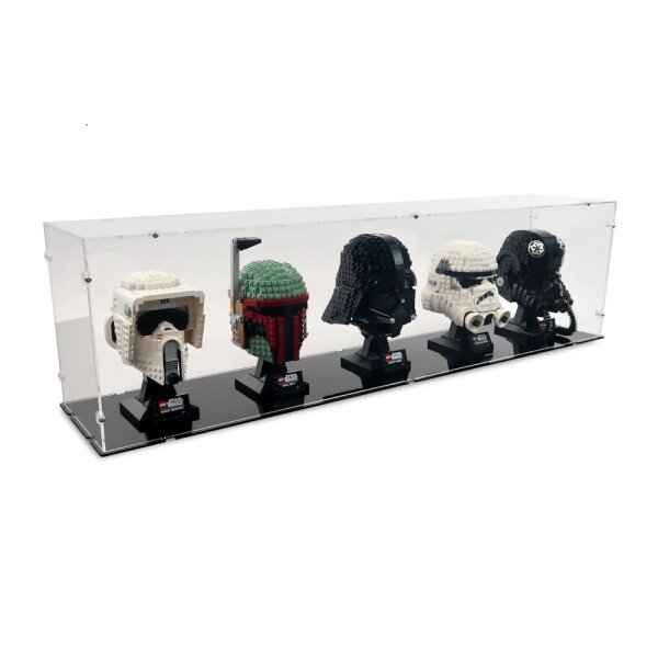 Acryl-Display f&uuml;r F&uuml;nf LEGO&reg; Star Wars Helme (Mit schwarzem Boden)