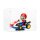 Vitrine en acrylique pour LEGO&reg; 72037 Mario Kart - Mario et Kart standard (avec base blanche)