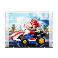 Acrylic Display Case for LEGO&reg; 72037 Mario Kart - Mario & Standard Kart (background image and black base)