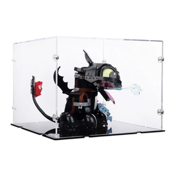 Pr&eacute;sentoir en acrylique pour LEGO&reg; 10375 Dragons : Krokmou (avec fond noir)