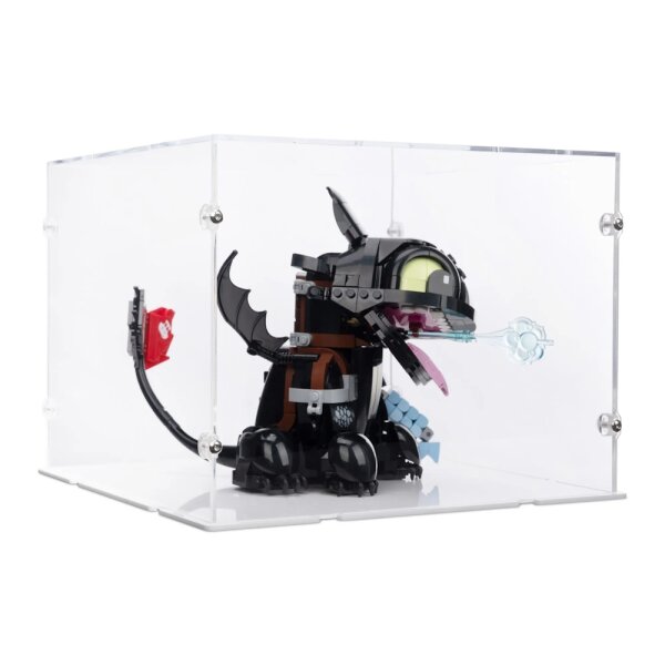 Acryl-Display f&uuml;r LEGO&reg; 10375 Drachenz&auml;hmen Leicht Gemacht: Ohnezahn (Mit weissem Boden)