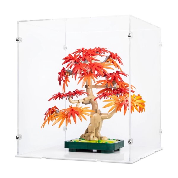 Display in acrilico per LEGO&reg; 10348 Bonsai di acero rosso giapponese (con fondo bianco)