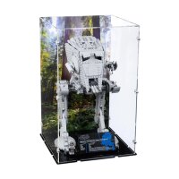 Pr&eacute;sentoir acrylique pour LEGO&reg; 75417 Star Wars - AT-ST Walker (avec image de fond et base noire)