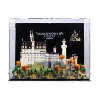 Acryl-Display f&uuml;r LEGO&reg; 21063 Schloss Neuschwanstein (Mit Hintergrundbild & schwarzem Boden)