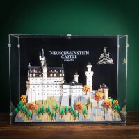 Acryl-Display f&uuml;r LEGO&reg; 21063 Schloss Neuschwanstein (Mit Hintergrundbild & schwarzem Boden)