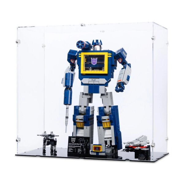 Pr&eacute;sentoir en acrylique pour LEGO&reg; 10358 Transformers: Soundwave (avec fond noir)