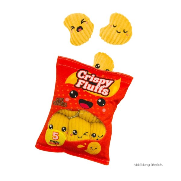 Sachets de friandises en peluche - Chips, 6 pi&egrave;ces avec effet cr&eacute;pitant