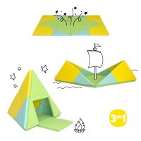 3-in-1 Play Mat, Foldable into a Teepee Tent & Boat