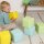 Soft building block set with 6 foam cubes in 3 colors