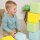 Soft building block set with 6 foam cubes in 3 colors
