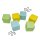 Soft building block set with 6 foam cubes in 3 colors