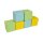 Soft building block set with 6 foam cubes in 3 colors