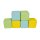 Soft building block set with 6 foam cubes in 3 colors