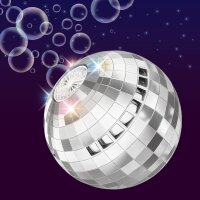 Machine &agrave; bulles boule disco (13 x 13 cm, 50 ml de solution &agrave; bulles incluse)