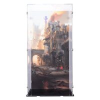 Pr&eacute;sentoir en acrylique pour LEGO&reg; 75434 Star Wars - K-2SO le dro&iuml;de de s&eacute;curit&eacute; (avec image darri&egrave;re-plan et base noire)