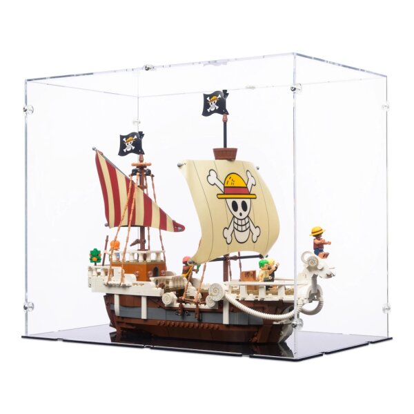 Pr&eacute;sentoir en acrylique pour LEGO&reg; 75639 One Piece - Le bateau pirate Vogue Merry  (avec fond noir)