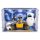 Pr&eacute;sentoir en acrylique pour LEGO&reg; 43279 Disney - WALL-E & EVEX (avec image darri&egrave;re-plan et base blanc)