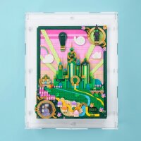Pr&eacute;sentoir mural en acrylique pour LEGO&reg; 75685 Tableau d&rsquo;Emerald City (avec fond blanc)