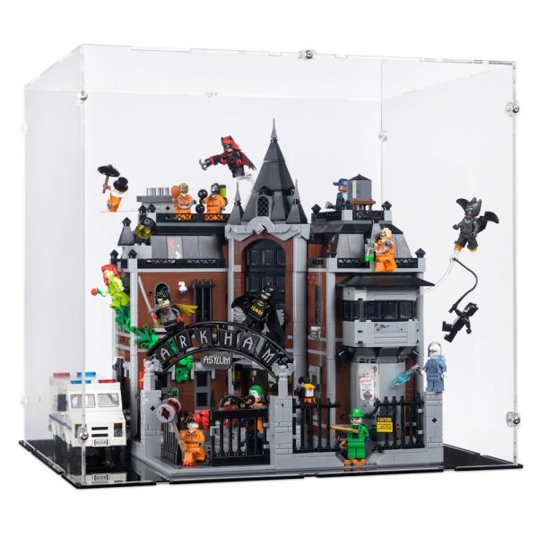 Pr&eacute;sentoir en acrylique pour LEGO&reg; 76300 Batman Arkham Asylum (avec fond noir)