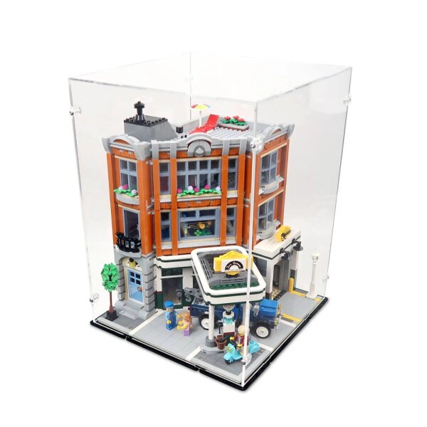 Acrylic display for LEGO&reg; 10264 Corner Garage (With black floor)