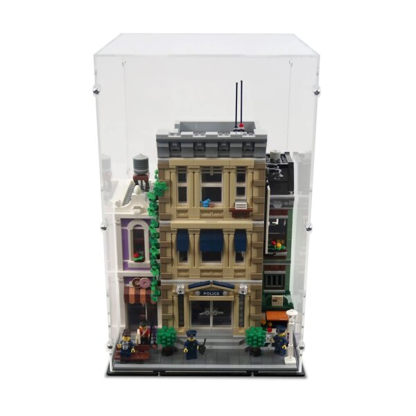 Acrylic display for LEGO&reg; 10278 Police Station (With black floor)