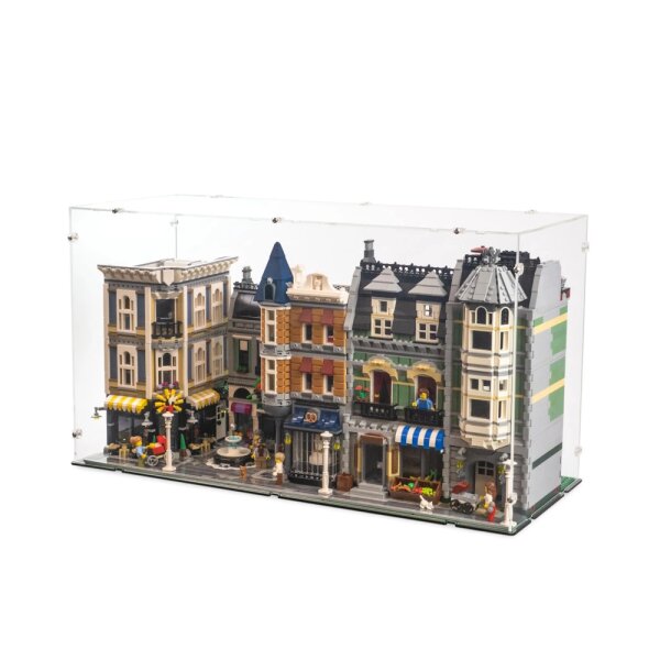 Pr&eacute;sentoir acrylique pour 2.5 sets LEGO&reg; Modular Building (L 65 x l 26 x H 36 cm, base noire)