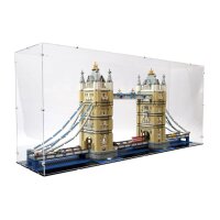 Pr&eacute;sentoir acrylique pour 4 sets LEGO&reg; Modular Buildingou 10214 Tower Bridge (L 103 x l 26 x H 47 cm, base noire)