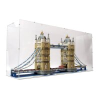 Pr&eacute;sentoir acrylique pour 4 sets LEGO&reg; Modular Buildingou 10214 Tower Bridge (L 103 x l 26 x H 47 cm, base noire)