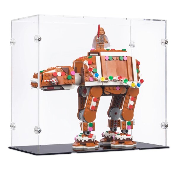 Display in acrilico per LEGO&reg; 40806 Star Wars Walker AT-AT Pan di Zenzero (con fondo nero)