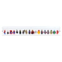 Pr&eacute;sentoir en acrylique pour 18 figurines LEGO&reg; (avec base blanche et tenons)