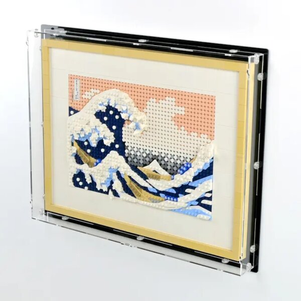 Display in acrilico perLEGO&reg; 31208 Hokusai - La Grande Onda (con sfondo nero)