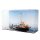 Acrylic display for LEGO&reg; 21350 Jaws (With background image & black base)