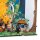 Acrylic display for LEGO&reg; 43242 Snow White & The Seven Dwarfs Cottage (With background image & black base)