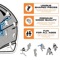 NFL - Detroit Lions - Casque - Puzzle en bois