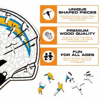 NFL - Los Angeles Chargers - Helmet - Wooden Puzzle