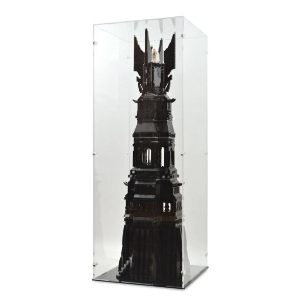 Pr&eacute;sentoir en acrylique pour LEGO&reg; 10237 Tour d&rsquo;Orthanc LOTR (avec base noire)