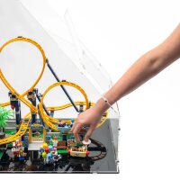 Pr&eacute;sentoir en acrylique pour LEGO&reg; 10303 Montagnes russes &agrave; looping (avec base noire)