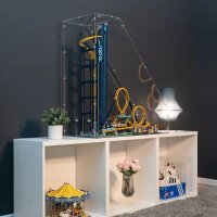 Pr&eacute;sentoir en acrylique pour LEGO&reg; 10303 Montagnes russes &agrave; looping (avec base noire)