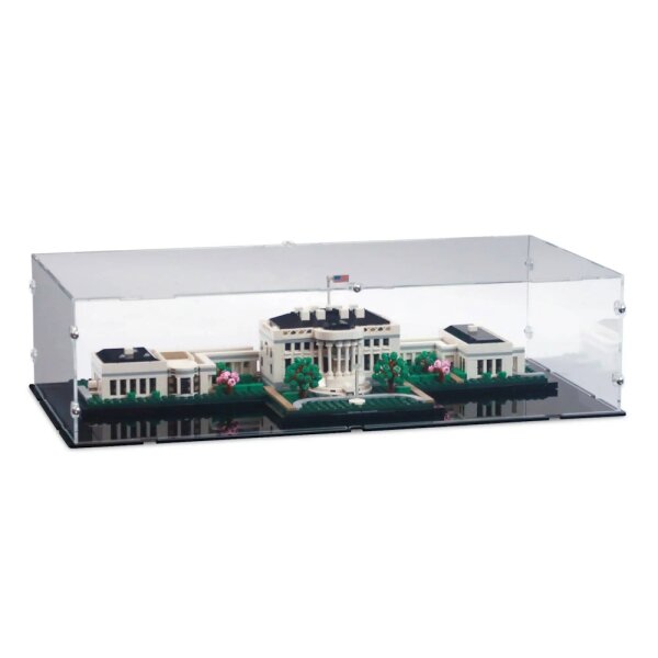 Acryl-Display f&uuml;r LEGO&reg; 21054 Weisses Haus (mit schwarzem Boden)