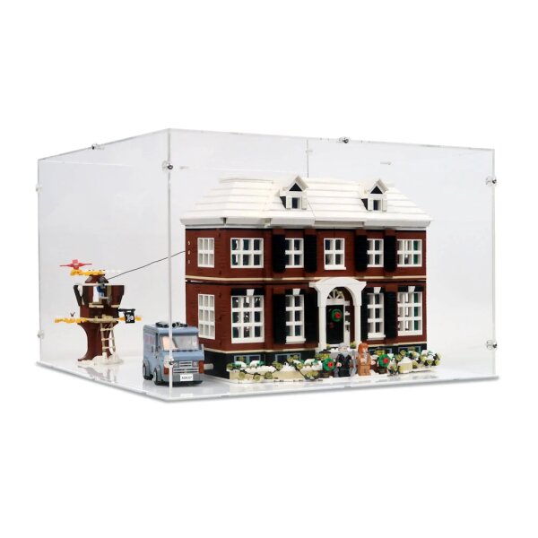 Display XL in acrilico per LEGO&reg; 21330 Mamma, ho perso l&rsquo;aereo (con base bianca)