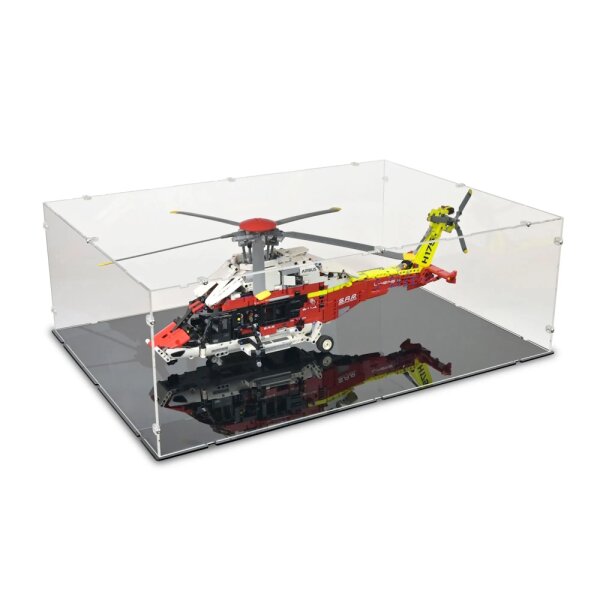 Display in acrilico per LEGO&reg; 42145 Elicottero di soccorso Airbus H175 (con base nera)