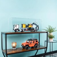 Pr&eacute;sentoir en acrylique pour LEGO&reg; 42175 Camion Volvo FMX avec pelle sur chenilles EC230 Electric (avec base noire)