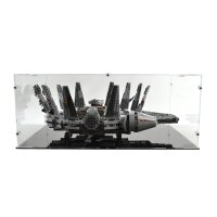 Display in acrilico per LEGO&reg; 75257/75105/7965 Millennium Falcon (con base nera)