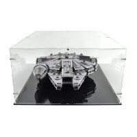 Display in acrilico per LEGO&reg; 75257/75105/7965 Millennium Falcon (con base nera)